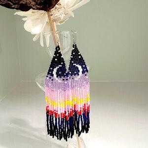 Magical Twilight Beaded Fringe Earrings